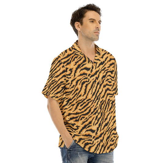 Animal Print - Tiger - Men's Hawaiian Button Up Shirt