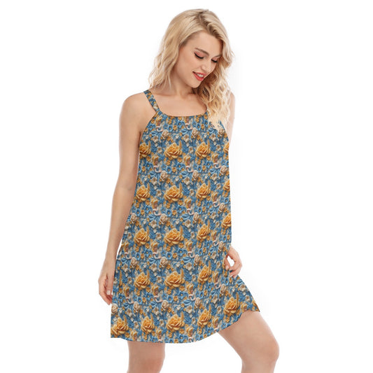 Regal Embroidered Royal Maiden - Women’s Adjustable Sundress