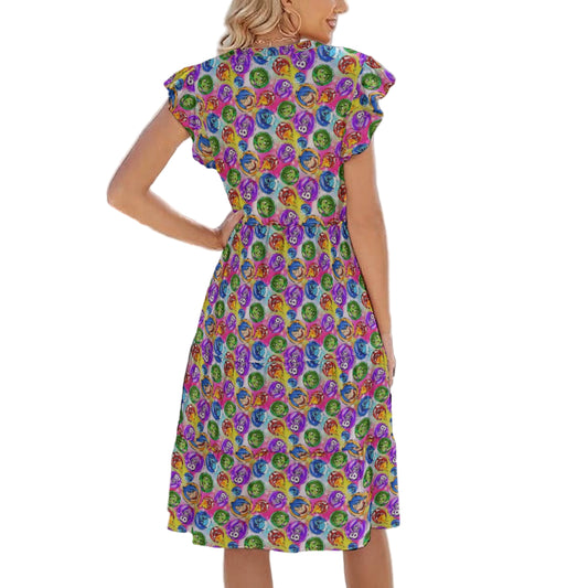 Inside Out Emotions - Women's Tiered Pocket Midi Dress