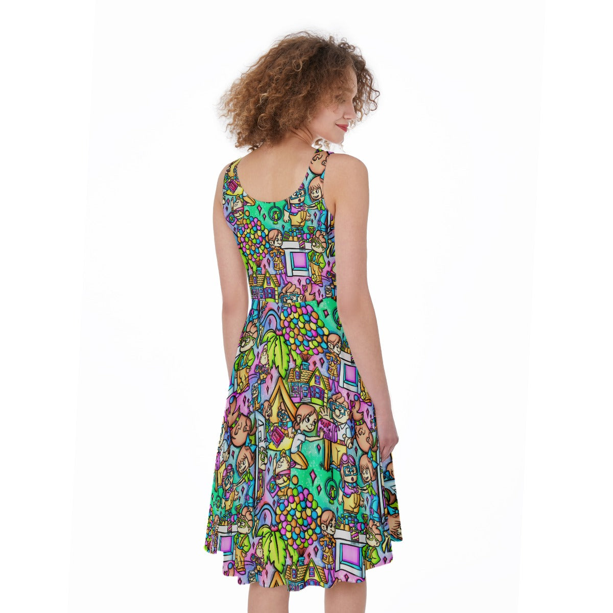 Balloon House Adventure Scenes - Pocket Midi Skater Dress