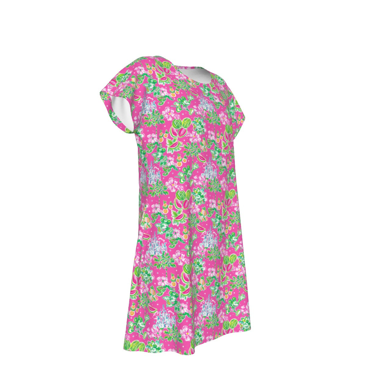 Bright Tropical Vibes - Watermelon Mouse Duo - Women's T-Shirt Dress