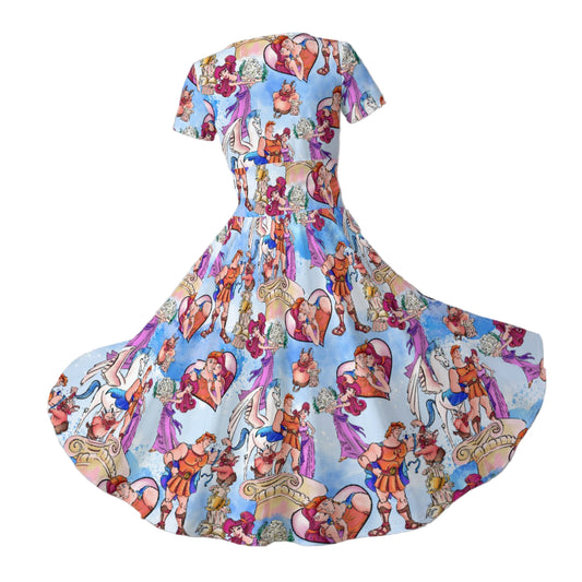 I Won't Say I'm In Love - Women's V-Neck Ruched Midi Dress