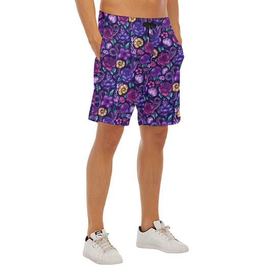 Fairytale Florals – Dark Sea Witch - Men’s Pocket Beach Shorts