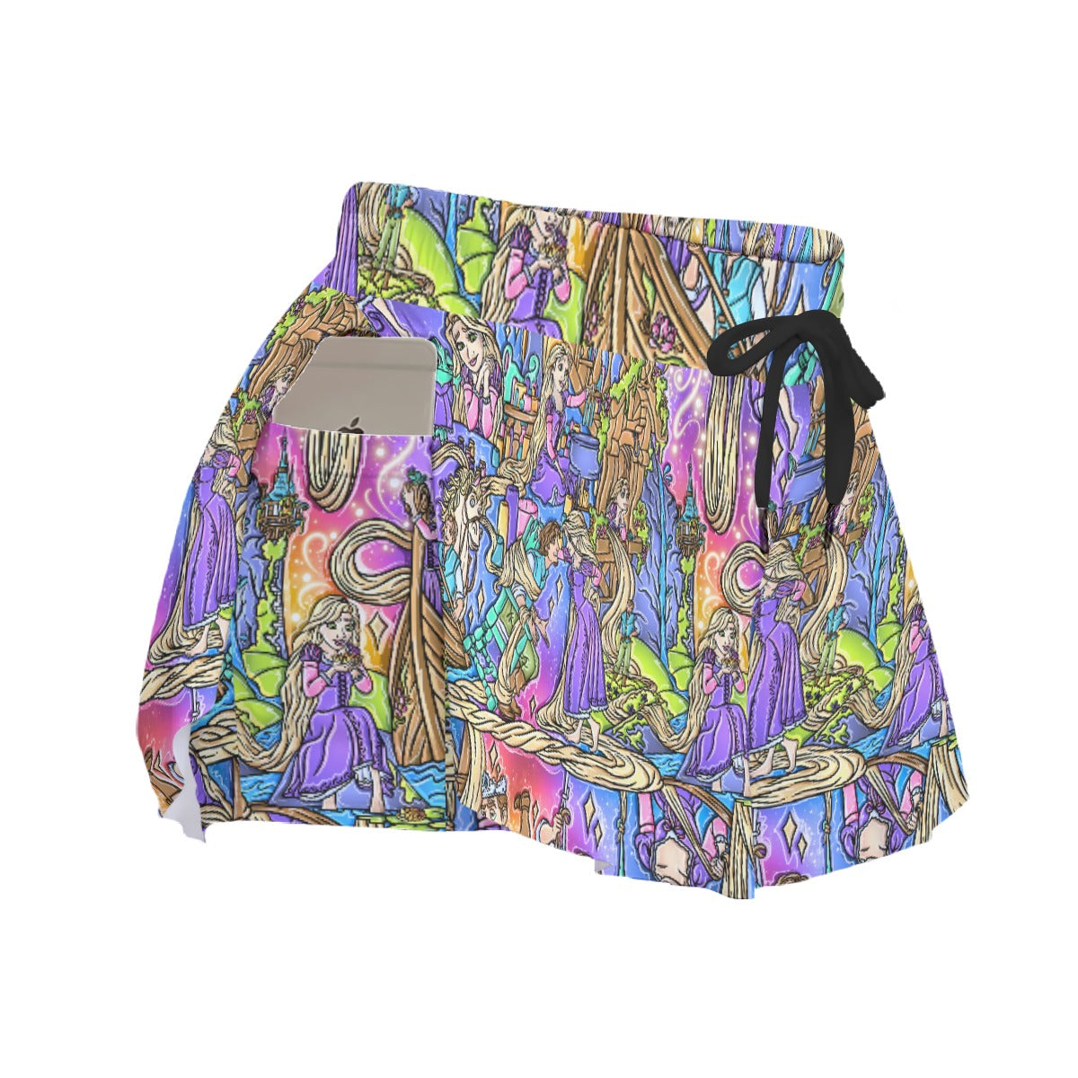 Golden Hair Storybook Scenes - Women's Flowy Pocket Shorts