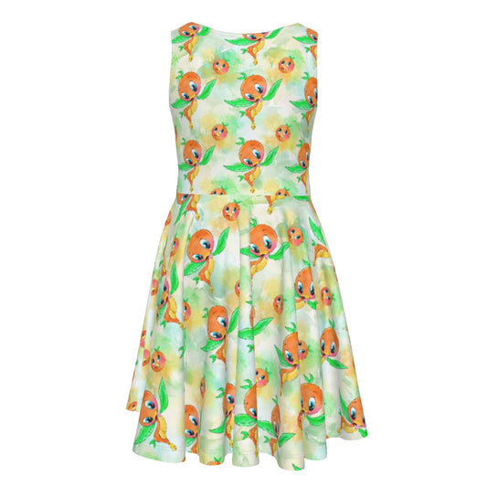 Sunny Citrus Thoughts - Kid's Sleeveless Skater Dress