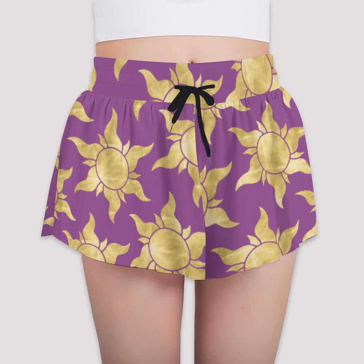 Golden Sun Symbols - Girls’ Flowy Pocket Shorts