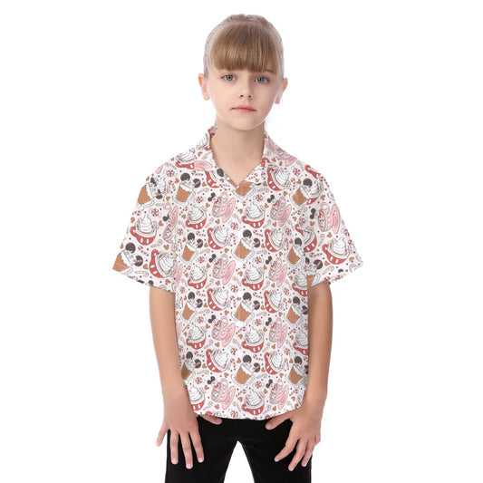 Magic Mouse Hot Chocolate - Kid's Hawaiian Button Up Shirt