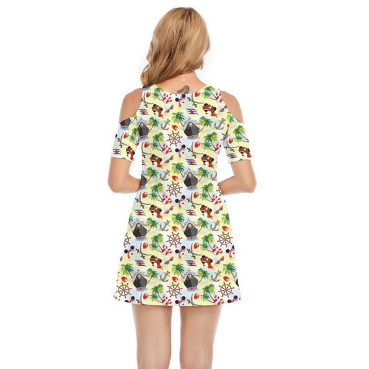 Pirate Night Cruise - Women's Cold Shoulder Cotton Dress