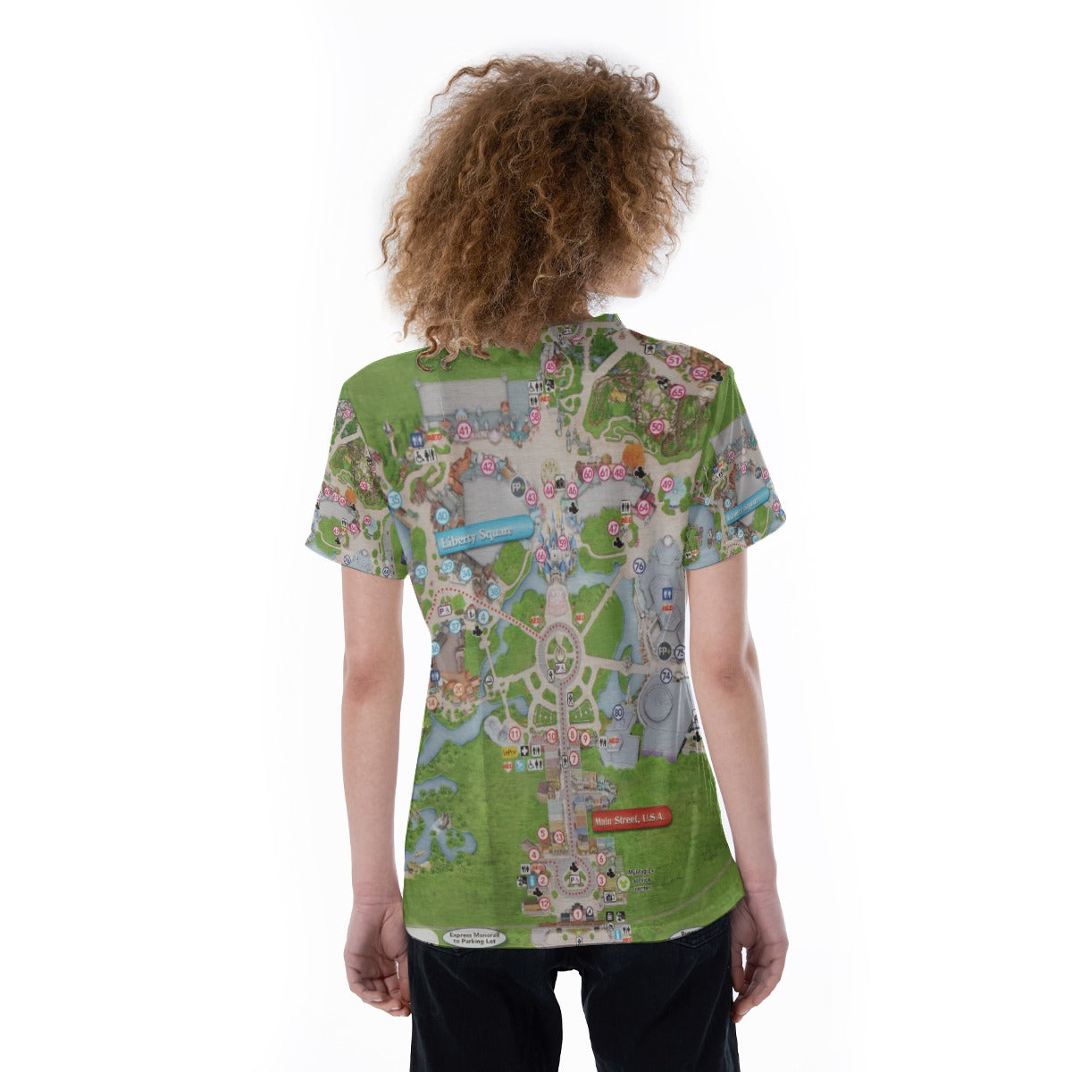 Vibrant Fantasy Park Map - Women's Short Sleeve V-Neck T-Shirt