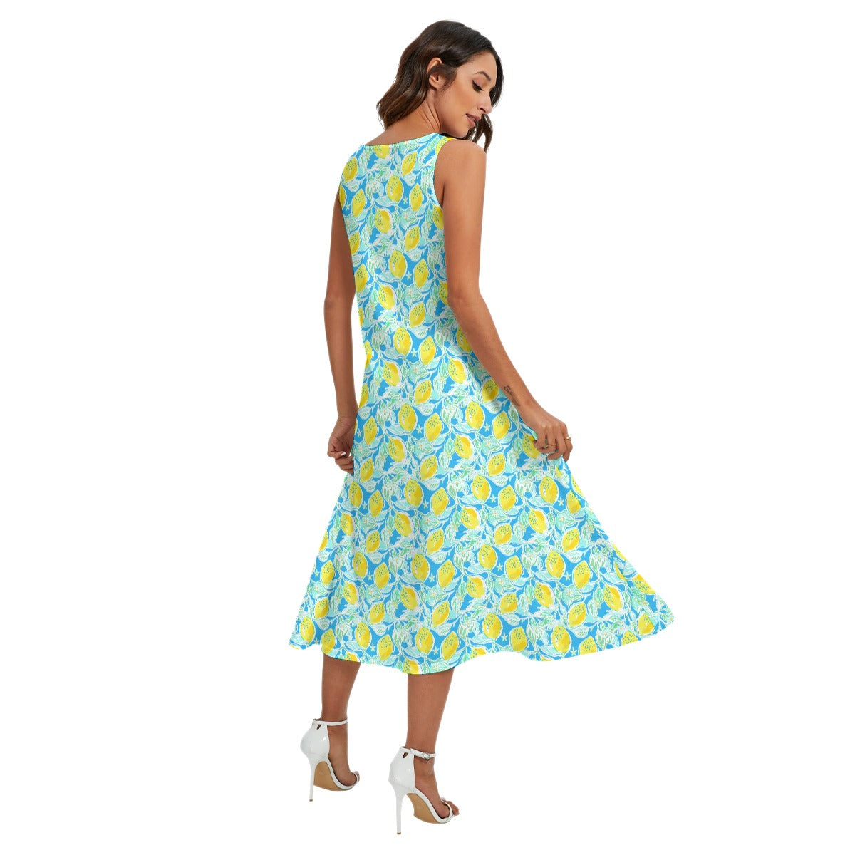 Lemon Drop Daydream - Women’s Diagonal Pocket Midi Dress