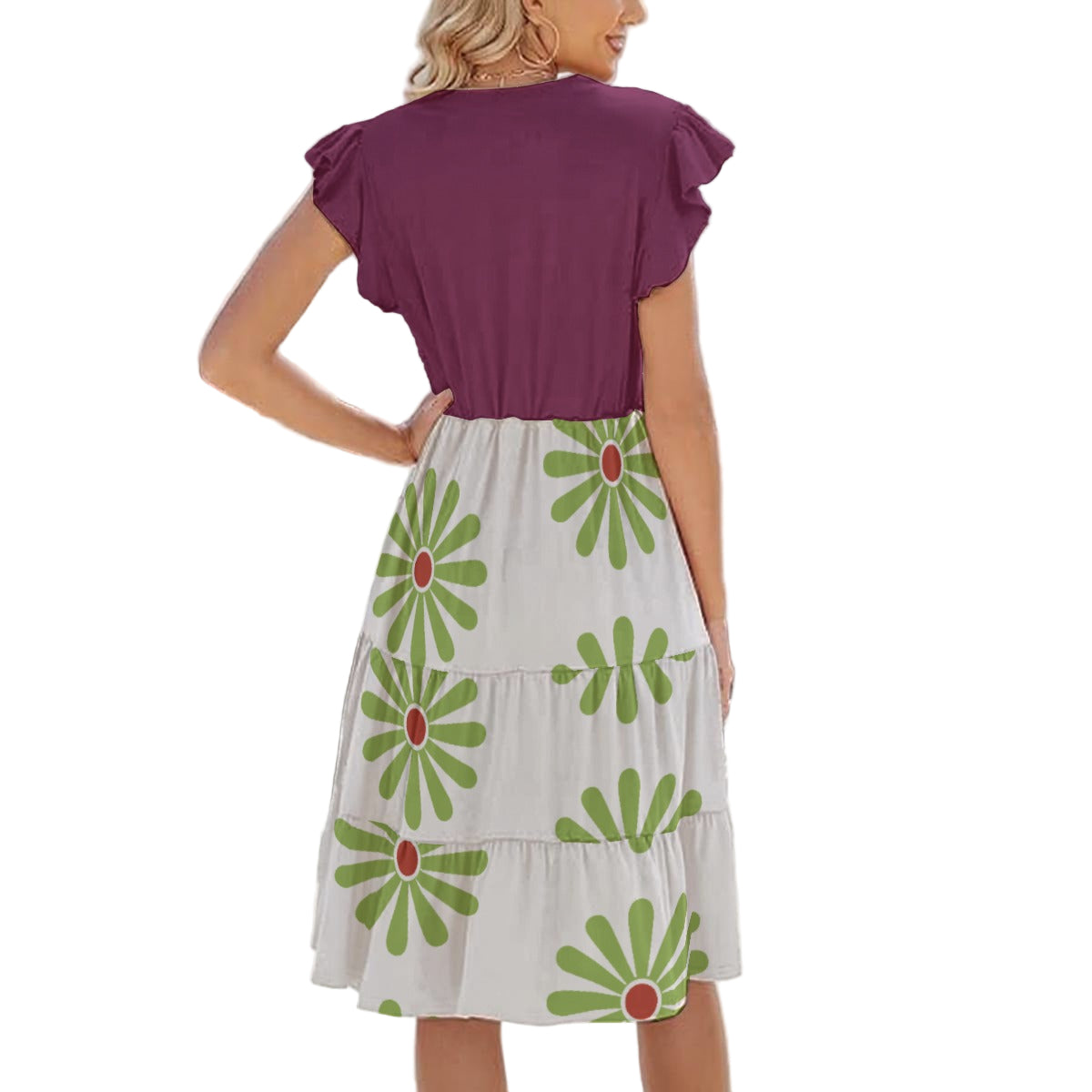 Tightrope Walker Elegance - Women's Tiered Pocket Midi Dress