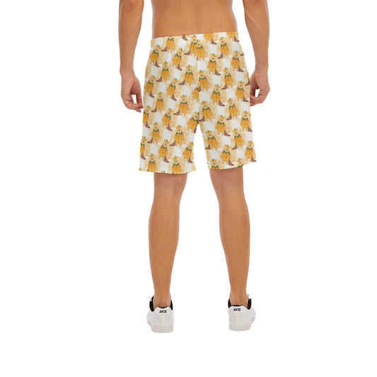 Pumpkin Bear Mischief - Men’s Pocket Beach Shorts