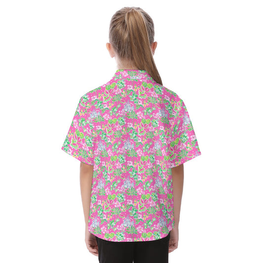 Bright Tropical Vibes - Watermelon Mouse Duo - Kid's Hawaiian Button Up Shirt