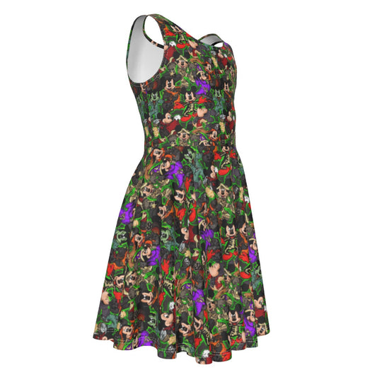 Halloween Costume Mashup - Kid's Sleeveless Skater Dress