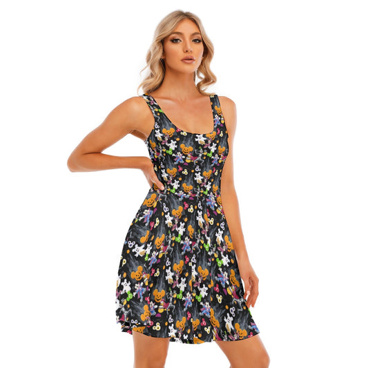 Mouse Gang Trick or Treat - Women's Sleeveless Pocket Skater Dress