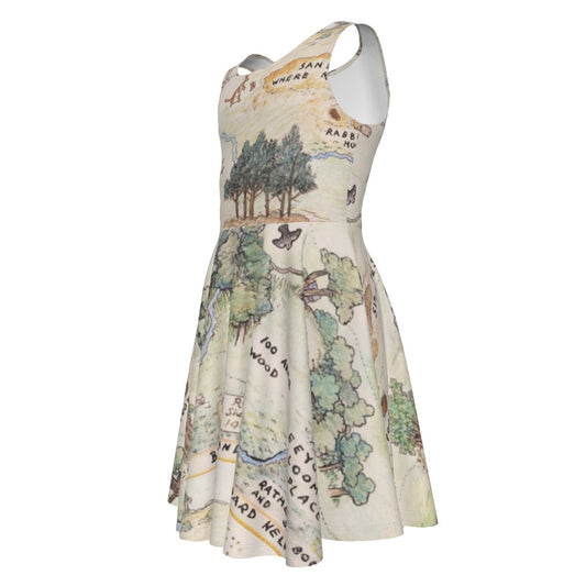 Hundred Acre Map- Kid's Sleeveless Skater Dress