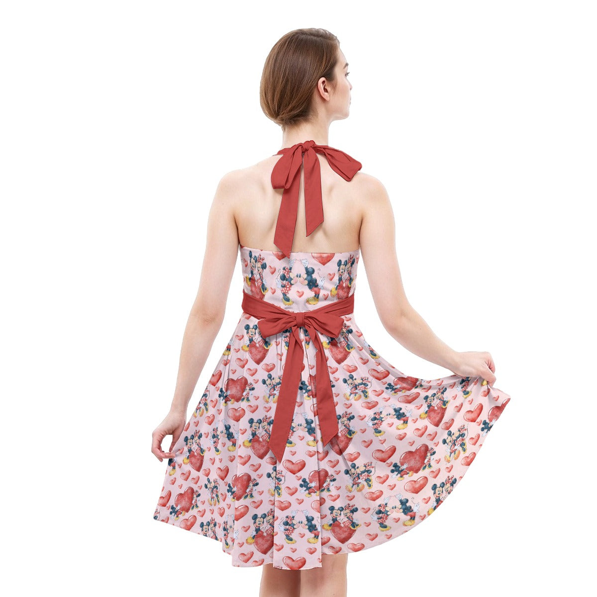 Valentine Mouse Couplennie - Women's Halter Vintage Pocket Dress