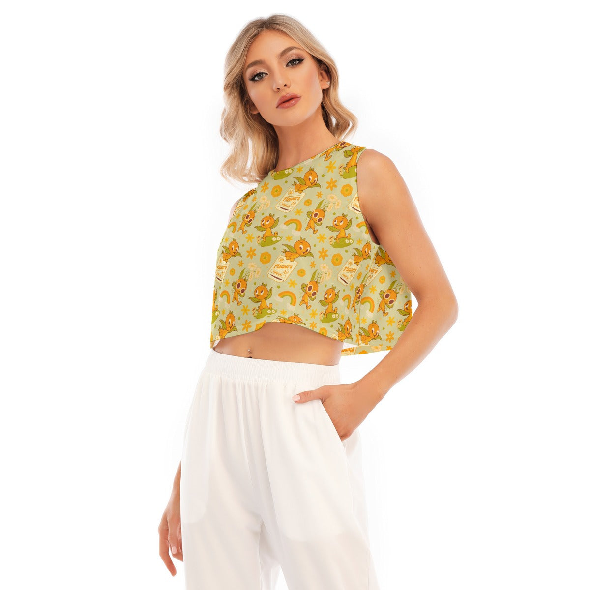 Vintage Citrus Garden - Women’s Sleeveless Cropped Tee