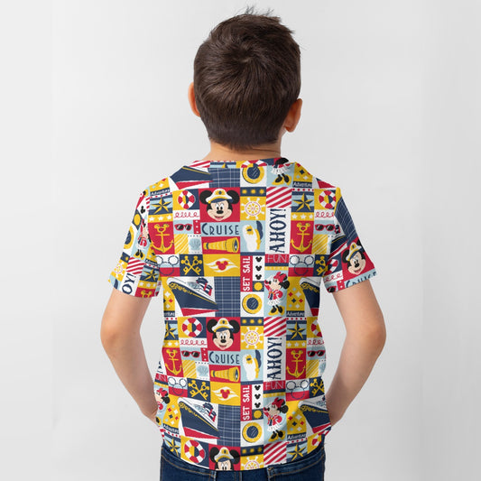 Nautical Cruise Patchwork - Kid’s Short Sleeve T-Shirt