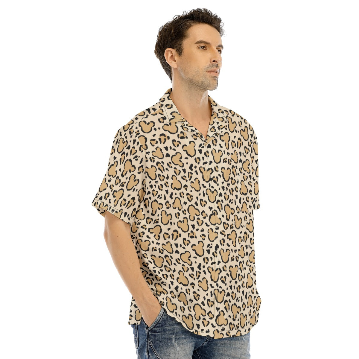 Mouse Ears Animal Print - Men's Hawaiian Button Up Shirt
