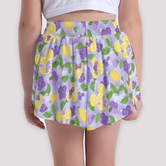 Vivacious Violet Lemonade - Girls’ Flowy Pocket Shorts