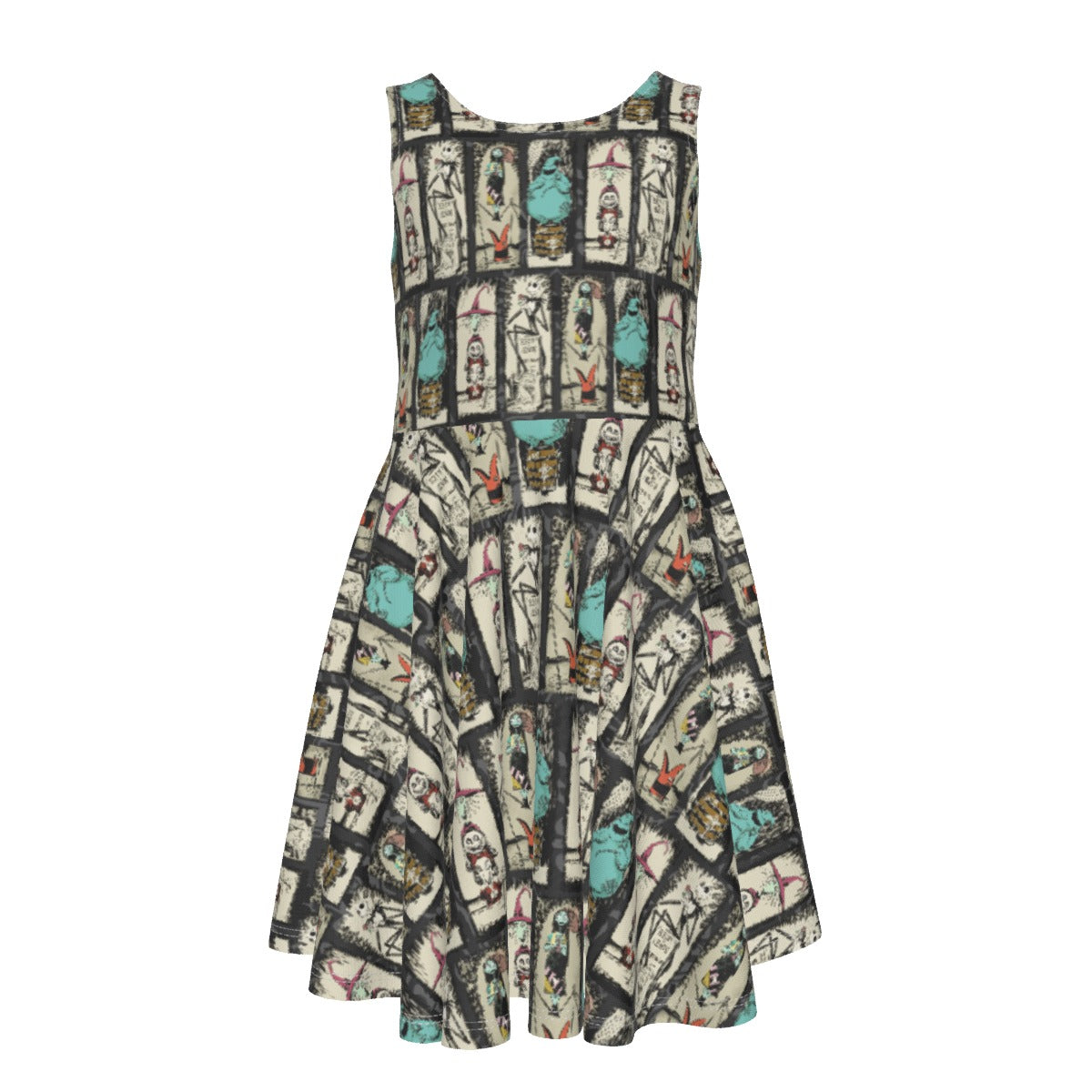 Stretching Haunted Nightmare - Kid's Sleeveless Skater Dress