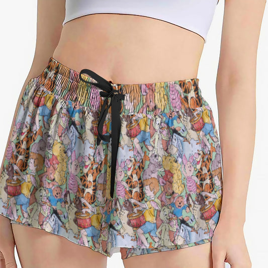 Sketched Hundred Acre Crew - Women's Flowy Pocket Shorts