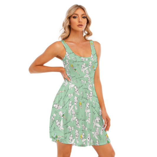 Drawing Pixie Fairy - Women's Sleeveless Pocket Skater Dress