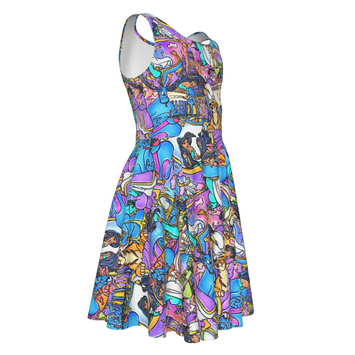 Magic Carpet Storybook Scenes - Kid's Sleeveless Skater Dress