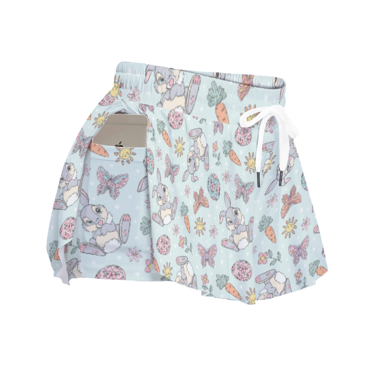 Springtime Bunny Cheer - Women's Flowy Pocket Shorts