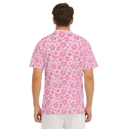 Pink Mushroom Moths - Men's Polo Shirt