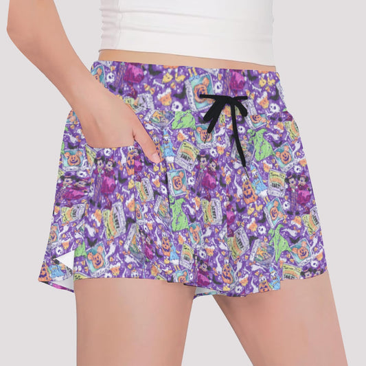 Not So Scary Halloween Party - Girls’ Flowy Pocket Shorts