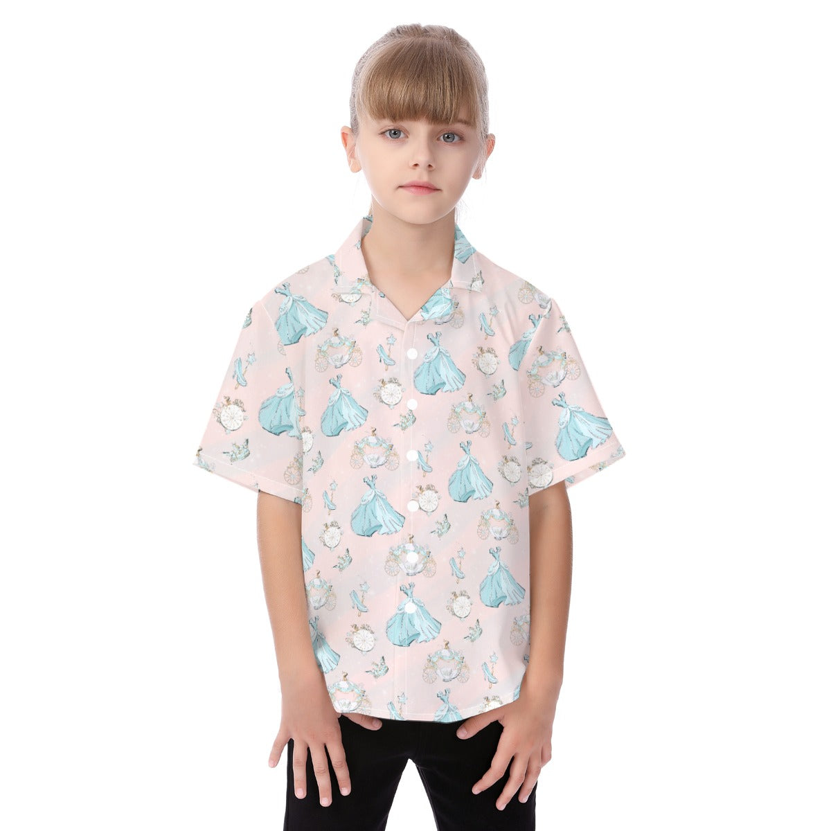 Pastel Midnight Magic - Kid's Hawaiian Button Up Shirt