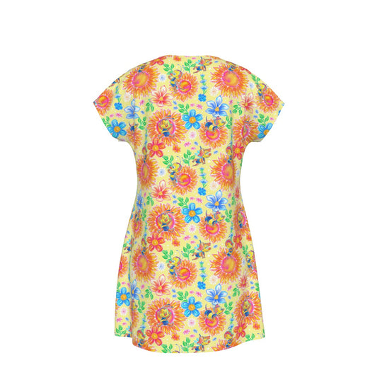 Buzzing Garden Buddy - Women's T-Shirt Dress