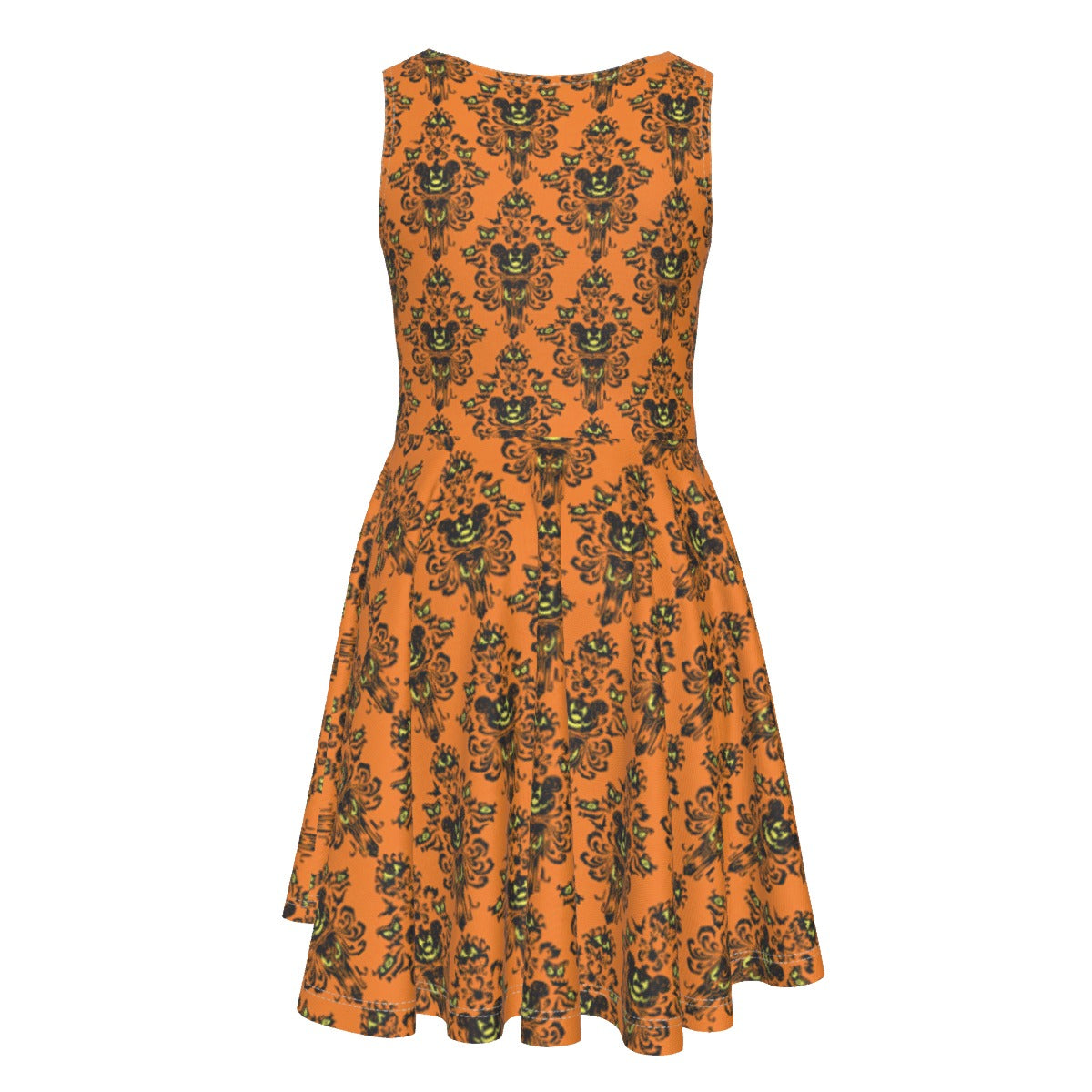 Haunted Halloween Mansion Wallpaper - Kid's Sleeveless Skater Dress