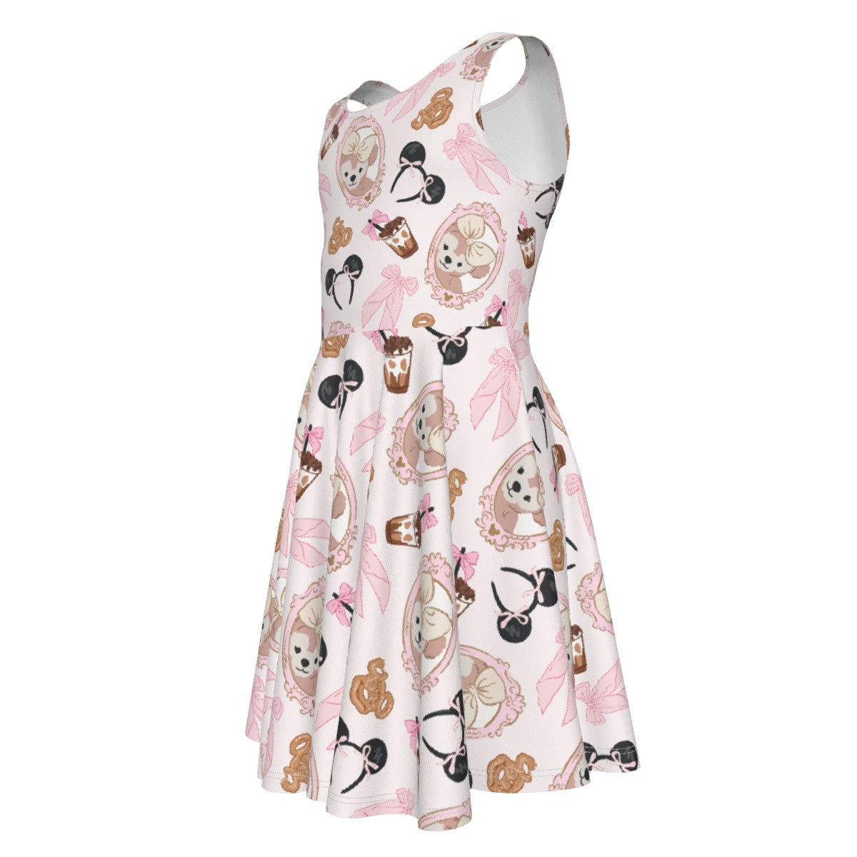 Bow Bear Sweet Day - Kid's Sleeveless Skater Dress