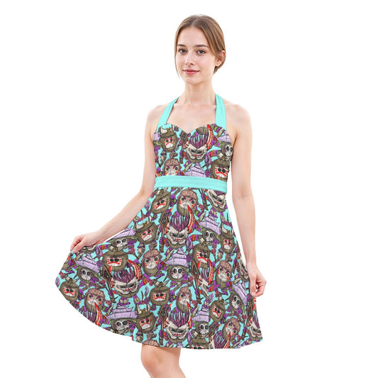 Island Coconut Pirates - Women's Halter Vintage Pocket Dress