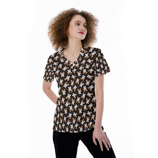 Ghostly Mouse - Women's Short Sleeve V-Neck T-Shirt