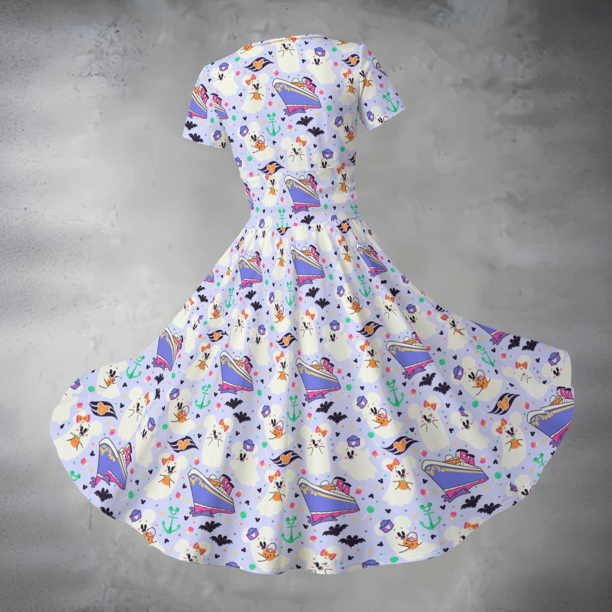 Spooky Sea Ghosts - Women's V-Neck Ruched Midi Dress