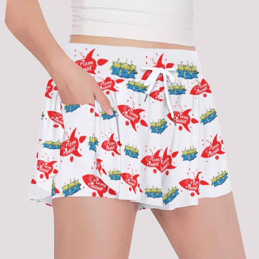 Galactic Rocket Party - Girls’ Flowy Pocket Shorts