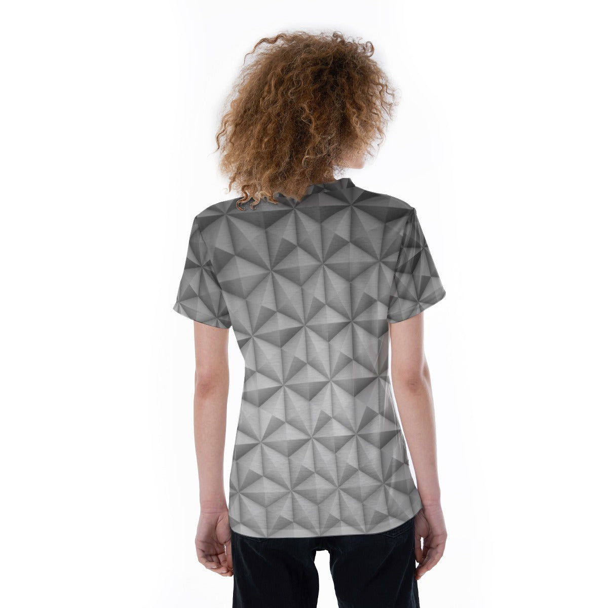 Geometric Silver Sphere - Women's Short Sleeve V-Neck T-Shirt