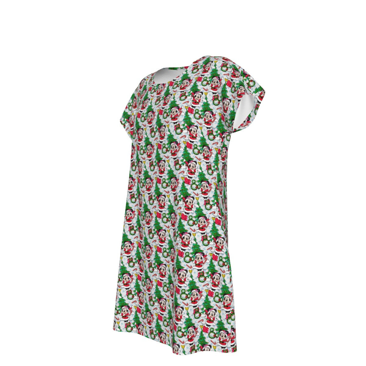 Santa Mouse with Sparkle - Women's T-Shirt Dress