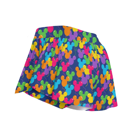 Bright Mouse Ear Balloons - Women's Flowy Pocket Shorts
