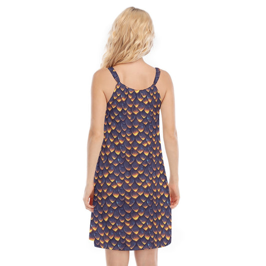 Animal Print - Dragon - Women’s Adjustable Sundress