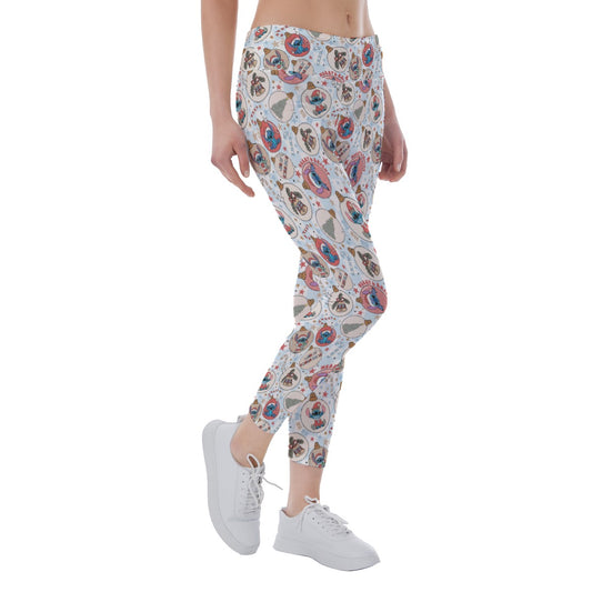 Festive Elf and Ornament Fun - Women's Yoga Leggings