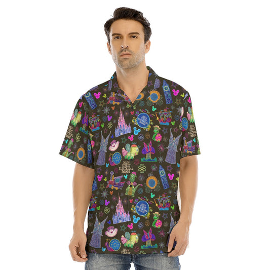 Main Street Neon Parade - Men's Hawaiian Button Up Shirt