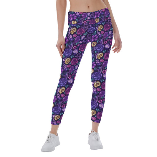 Fairytale Florals – Dark Sea Witch - Women's Yoga Leggings