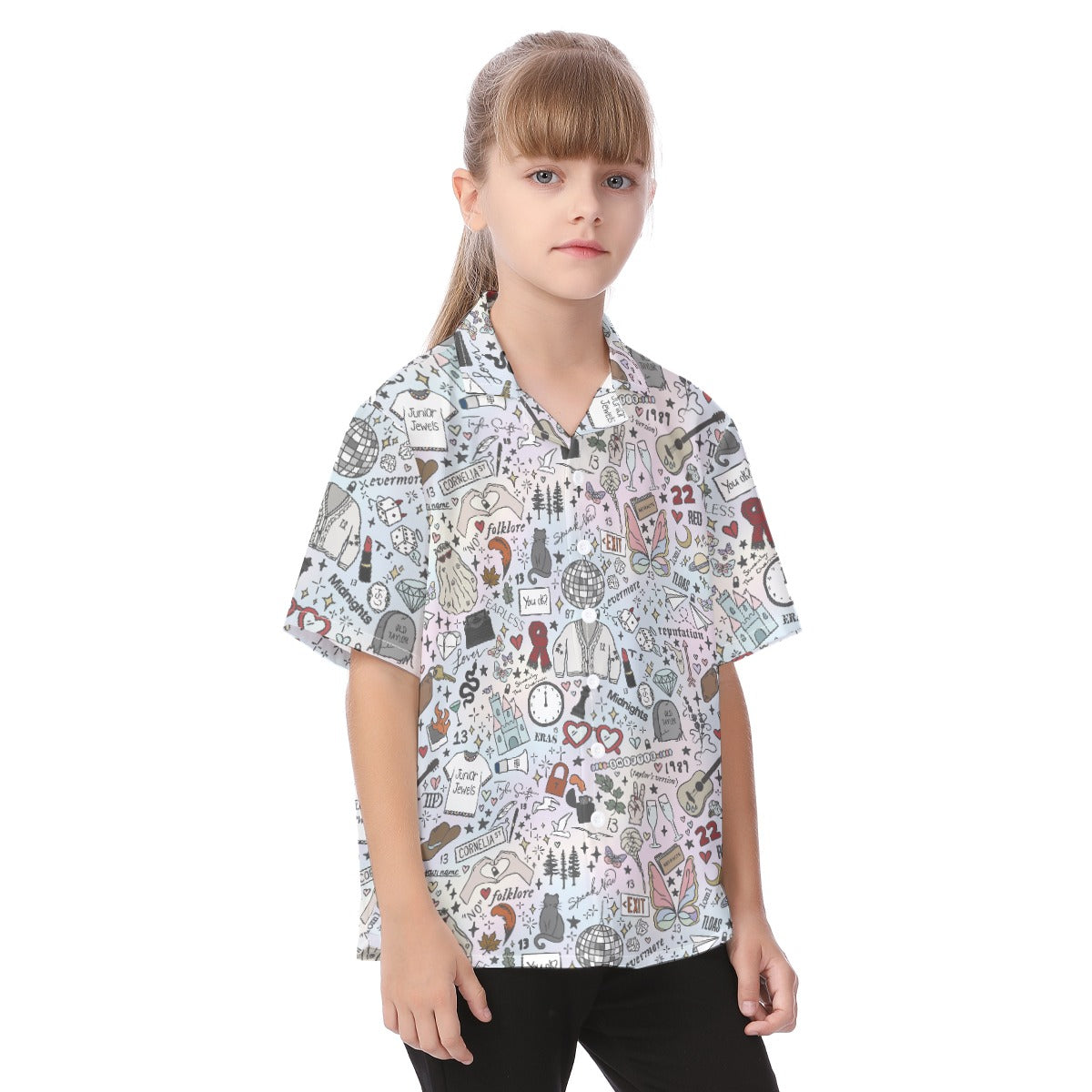 Every Era Collage - Kid's Hawaiian Button Up Shirt