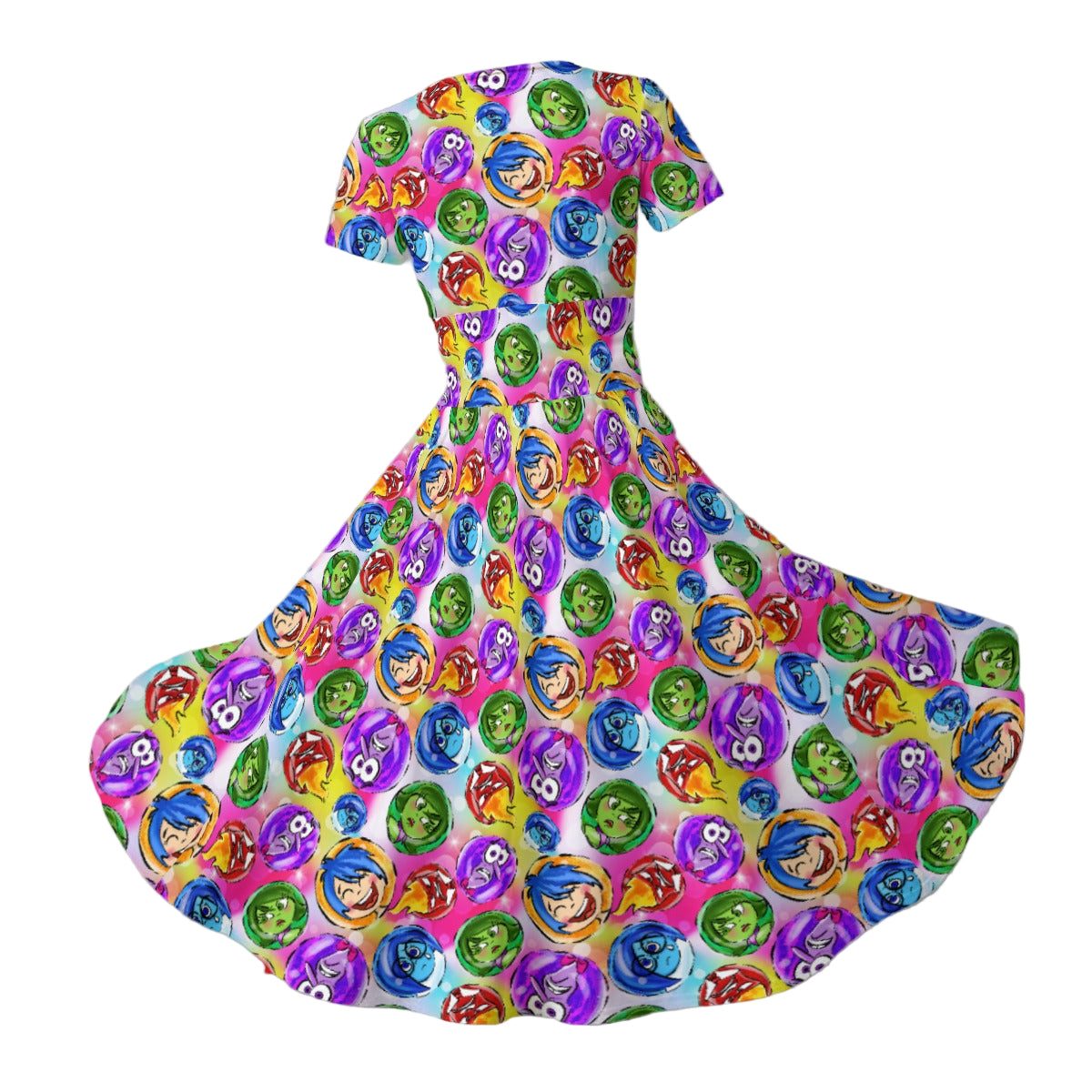 Inside Out Emotions - Women's V-Neck Ruched Midi Dress