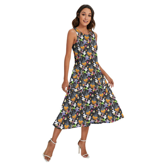 Mouse Gang Trick or Treatreat - Women’s Diagonal Pocket Midi Dress